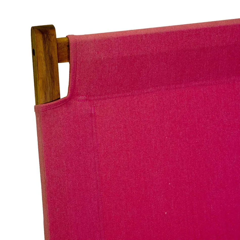 Salotto in Legno di Acacia Oliata Colore Naturale e Tessuto - Bottega Viadurini