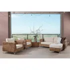 Salotto Outdoor in Intreccio di Banano con Cuscini – Legolas Viadurini