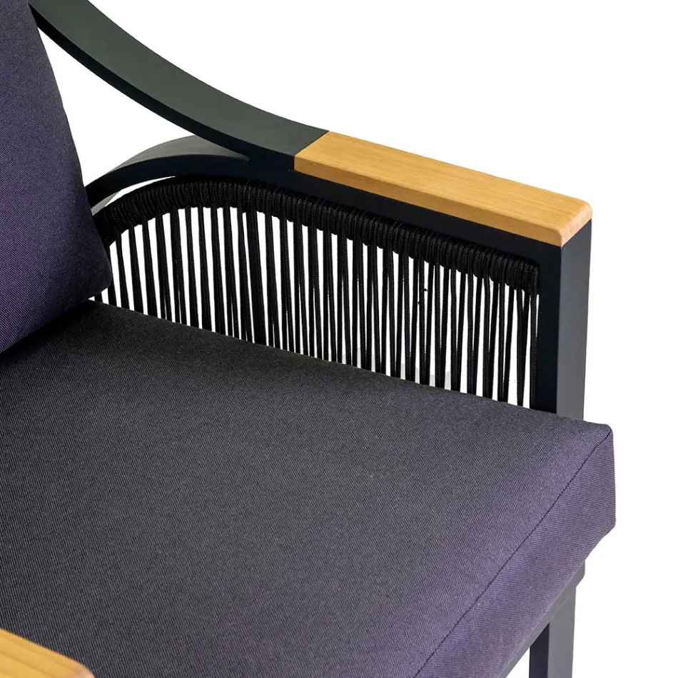 Salotto Realizzato in Alluminio con Braccioli in Teak del Brasile - Diario Viadurini