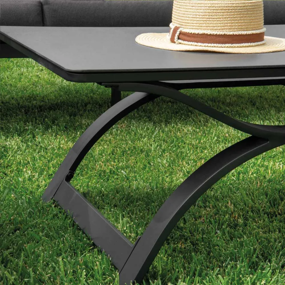 Salotto Realizzato in Alluminio con Braccioli in Teak del Brasile - Diario Viadurini