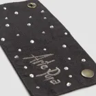 Salvagoccia in Lino Bianco o Nero con Ricamo e Cristalli 2 Pezzi - Salvino Viadurini