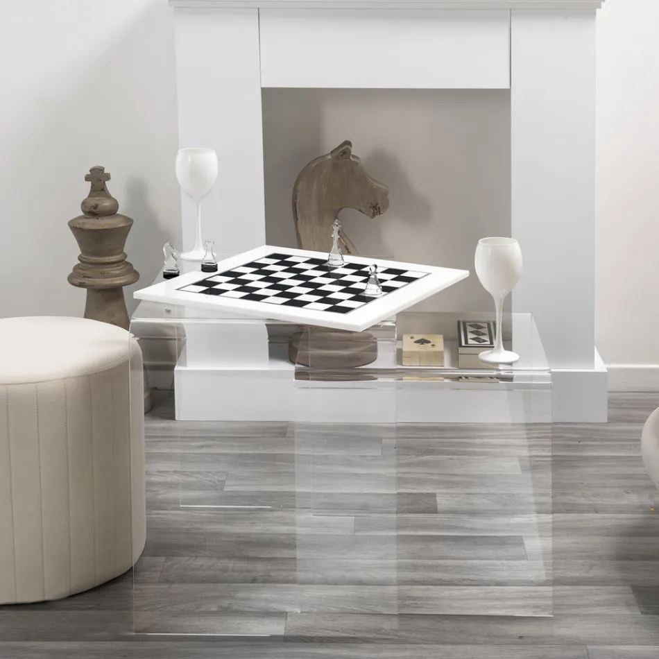 Scacchiera in Plexiglass Bianca o Nera Moderna Made in Italy - Scaccomatto Viadurini
