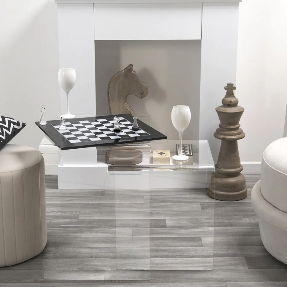 Scacchiera in Plexiglass Bianca o Nera Moderna Made in Italy - Scaccomatto Viadurini