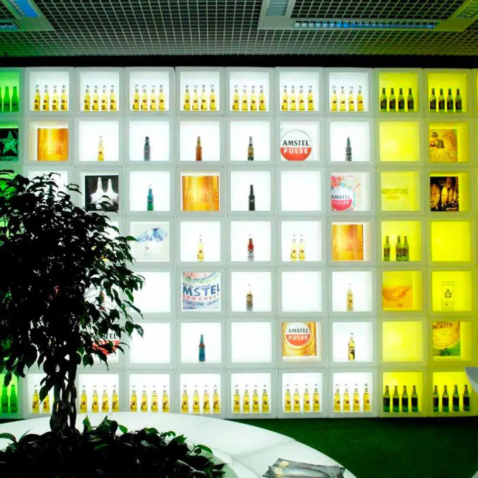 Scaffale luminoso a cubo Slide Open Cube design moderno fatto Italia Viadurini