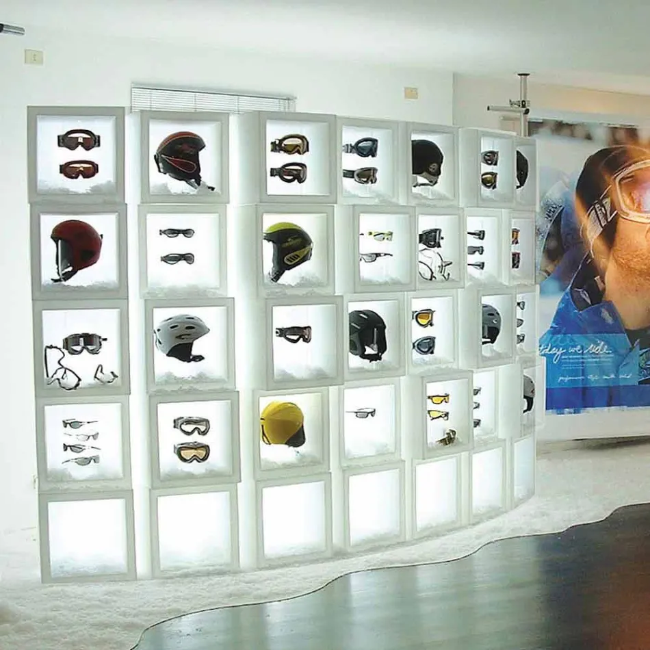 Scaffale luminoso a cubo Slide Open Cube design moderno fatto Italia Viadurini