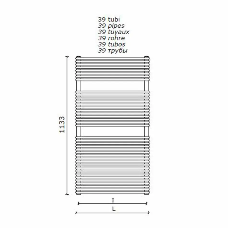 Scaldasalviette Bagno Idraulico Design Verticiale in Acciaio 1013 W - Grifone Viadurini