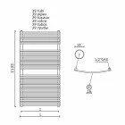 Scaldasalviette Bagno Idraulico Design Verticiale in Acciaio 1013 W - Grifone Viadurini