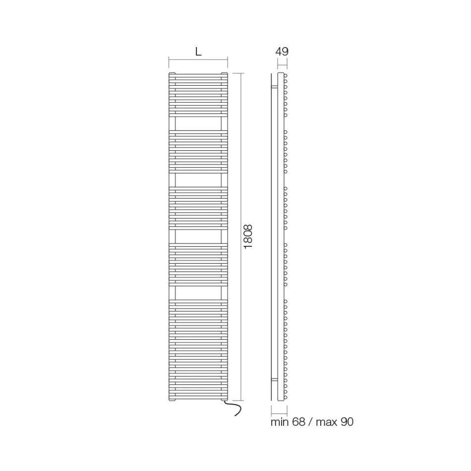 Scaldasalviette con Sistema Elettrico e Struttura in Acciaio Made in Italy - Sciroppo Viadurini
