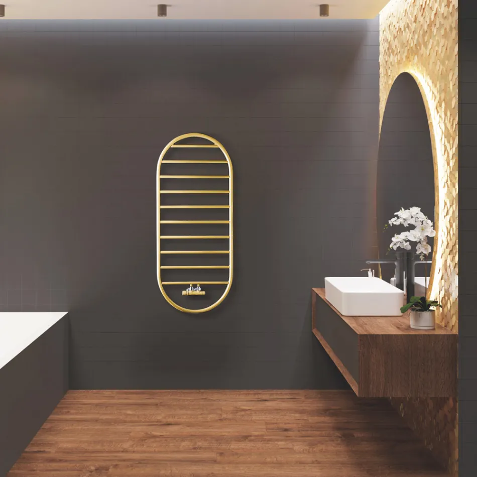 Scaldasalviette di Design a “Tutto Tondo Slim” in Acciaio Made in Italy - Smooth Viadurini