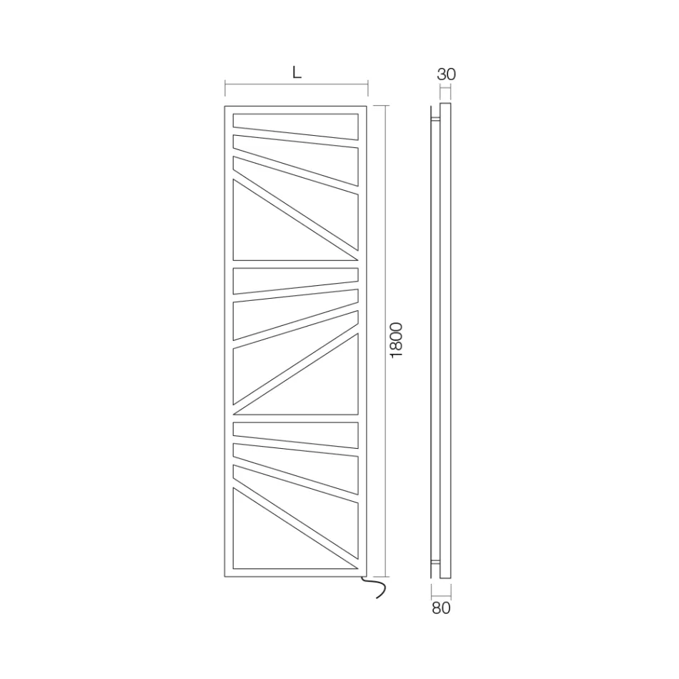 Scaldasalviette Elettrico con Elementi Quadrati Made in Italy - Mandorle Viadurini