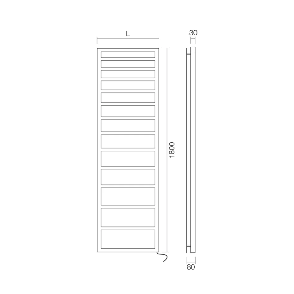 Scaldasalviette Elettrico con Linee Semplici in Acciaio Made in Italy - Pistacchio Viadurini