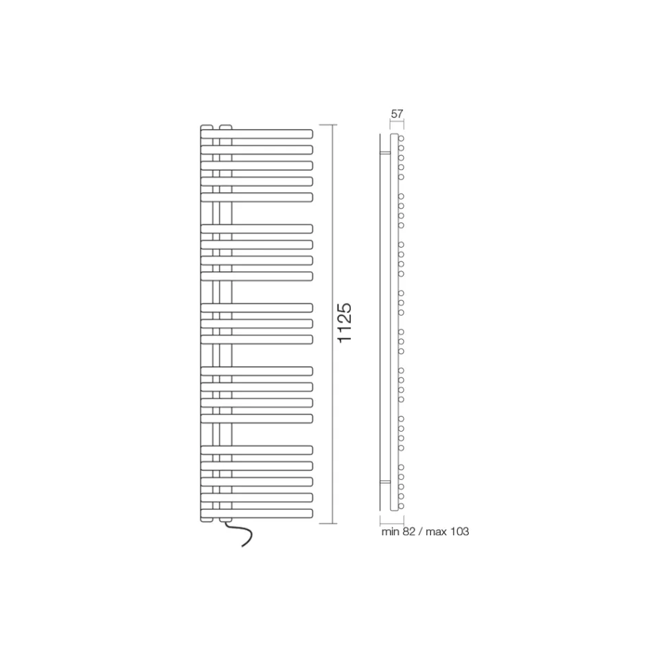 Scaldasalviette Elettrico in Acciaio al Carbonio Made in Italy - Amarene Viadurini