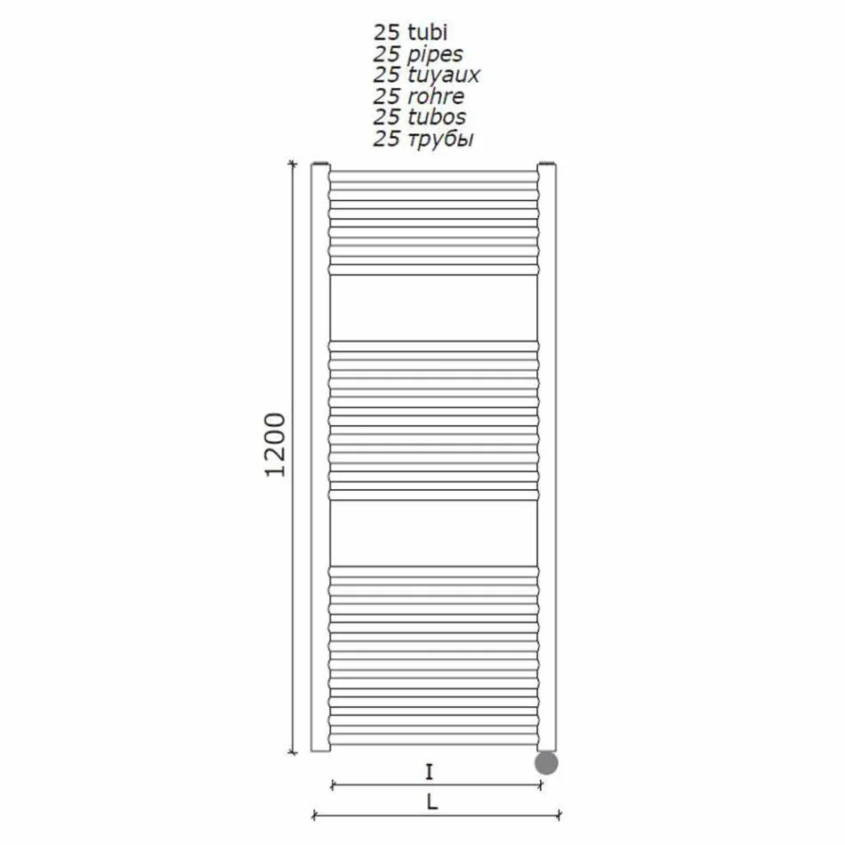 Scaldasalviette Elettrico per il Bagno Design Verticale in Acciaio 300 W - Italo Viadurini
