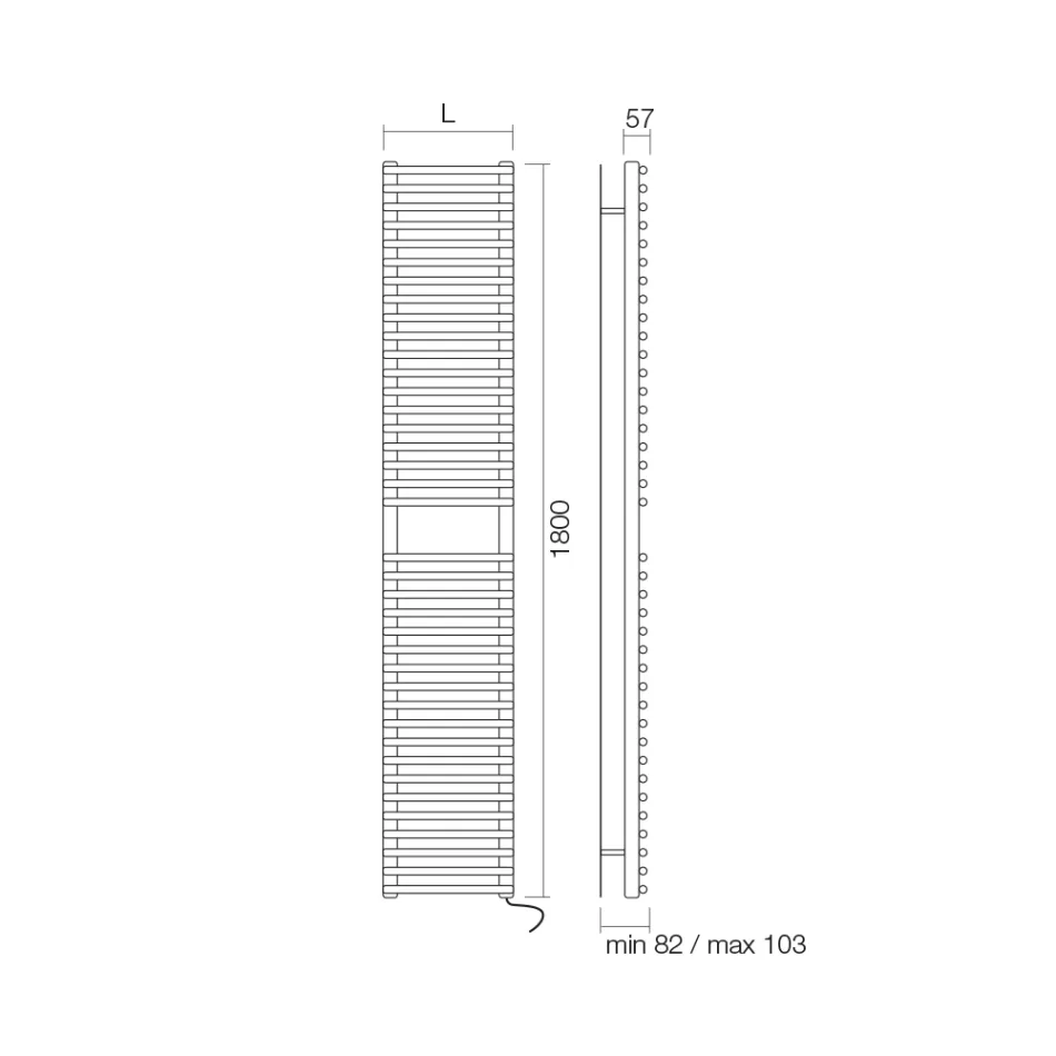 Scaldasalviette Elettrico Realizzato in Acciaio al Carbonio - Morbido Viadurini