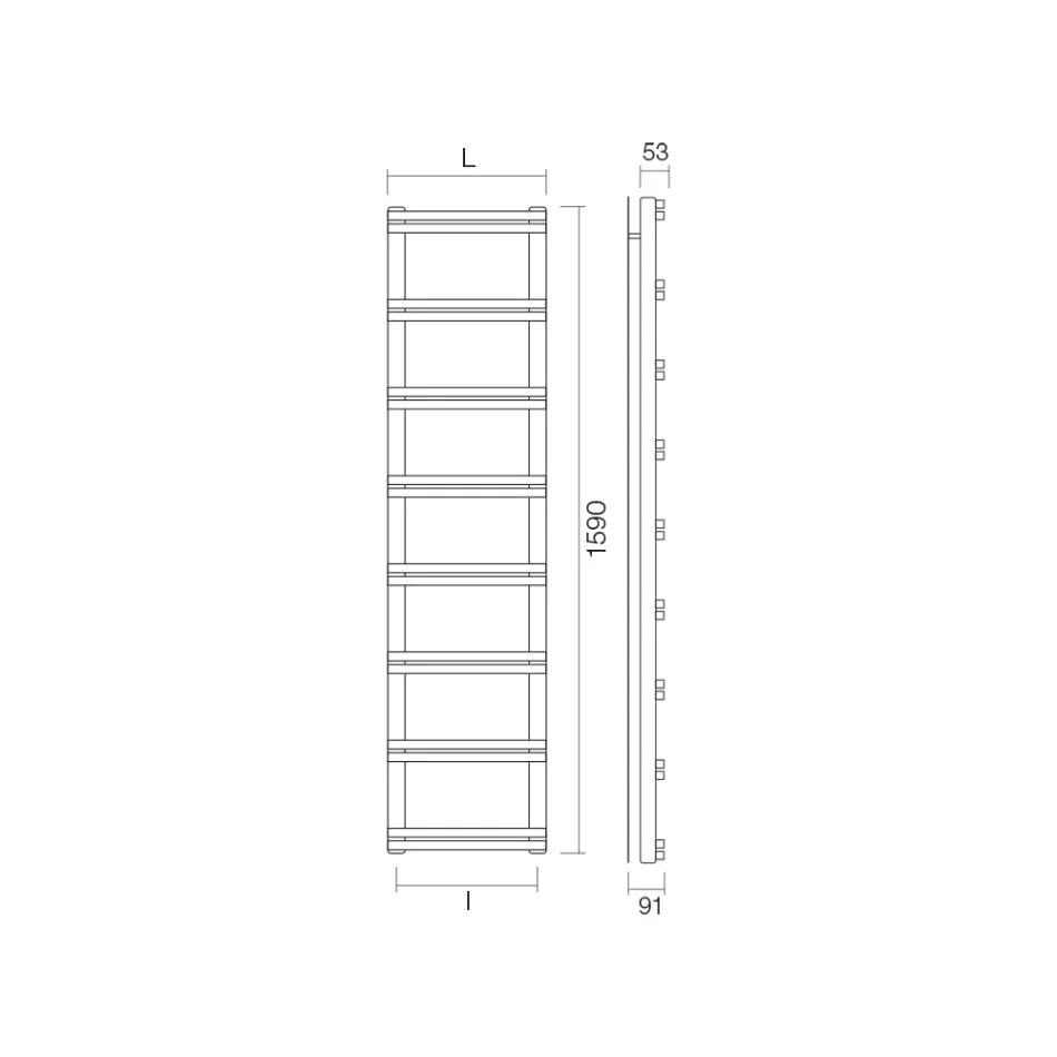 Scaldasalviette Idraulico con Collettori Verticali Made in Italy - Zenzero Viadurini