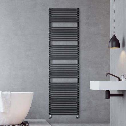 Scaldasalviette Idraulico in Acciaio Finitura Jet Black Made in Italy - Brownies Viadurini