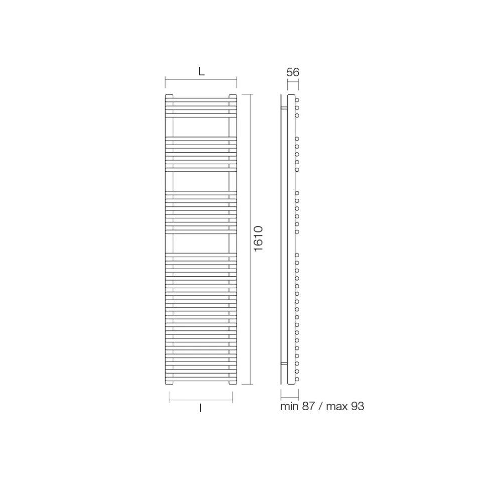 Scaldasalviette Idraulico in Acciaio Finitura Satin Made in Italy - Buccia Viadurini