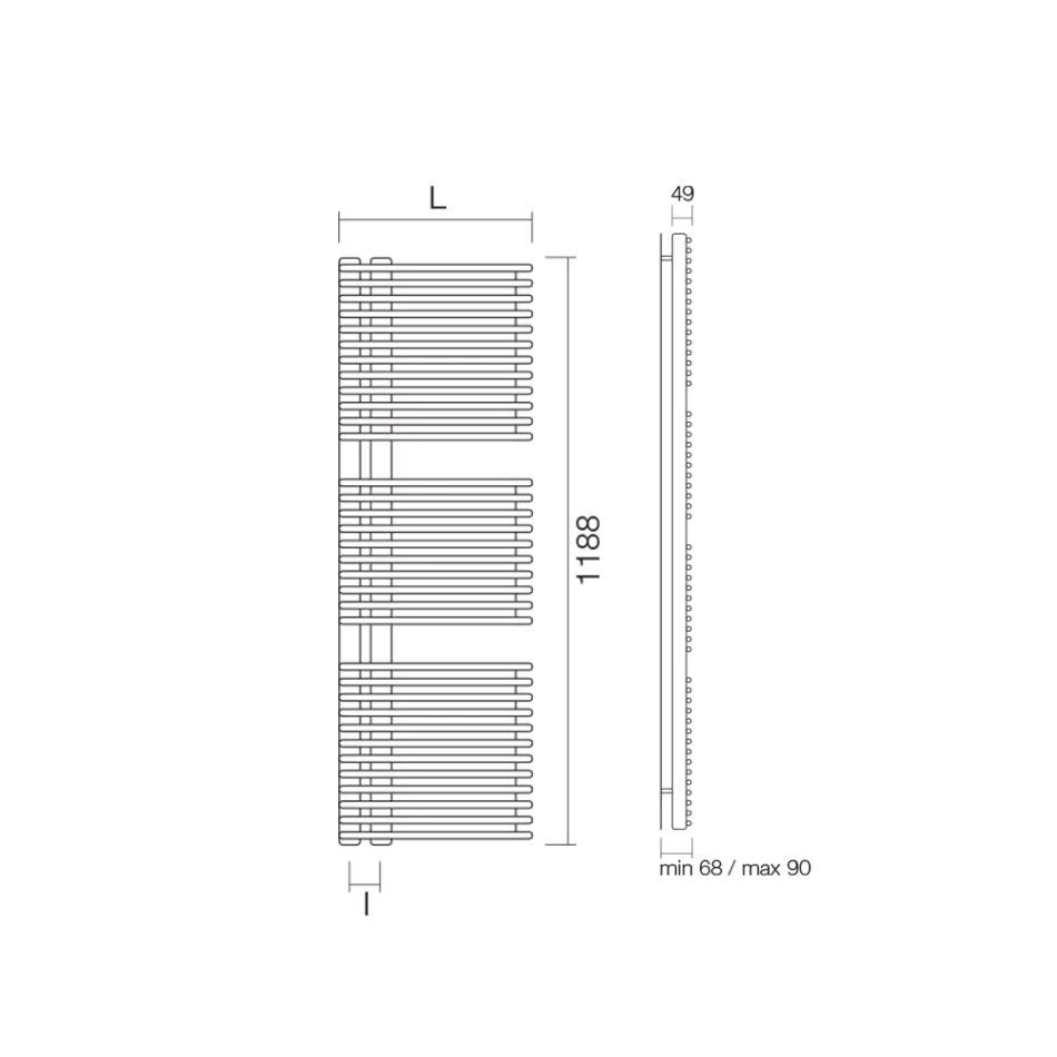 Scaldasalviette in Acciaio al Carbonio con Sistema Idraulico - Arachidi Viadurini