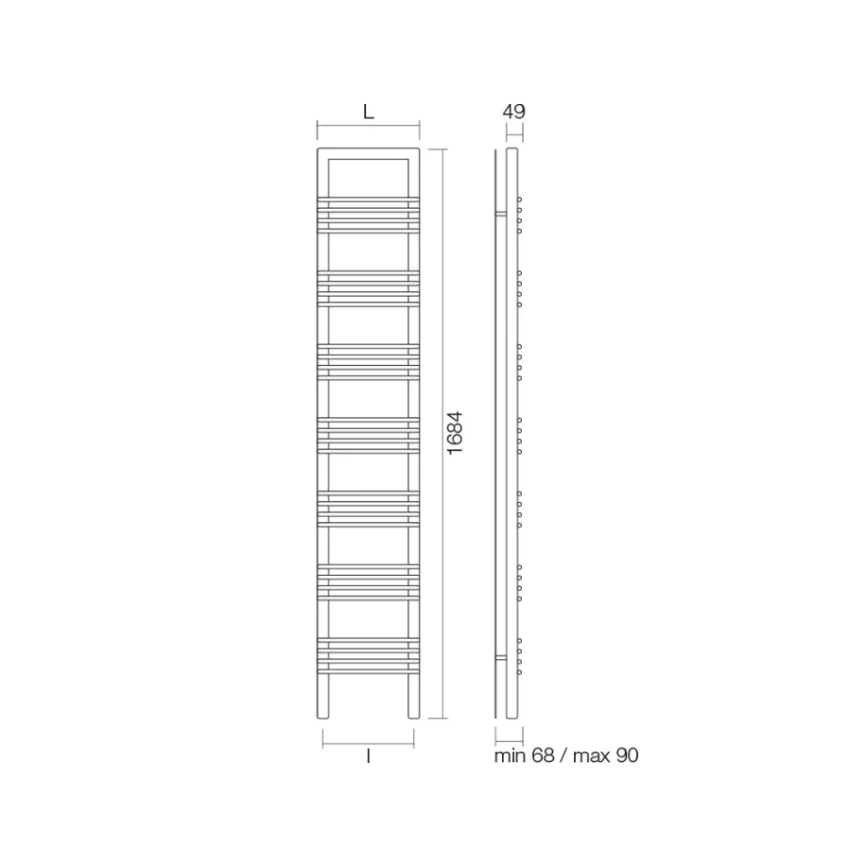 Scaldasalviette in Acciaio con Sistema Idraulico Realizzato in Italia - Rum Viadurini