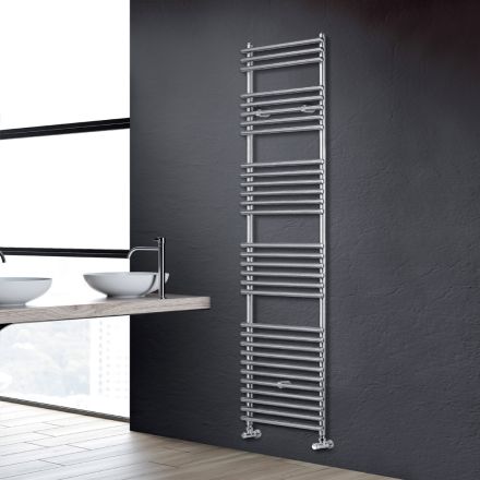 Scaldasalviette Misto in Acciaio Finitura Satin Made in Italy - Buccia Viadurini