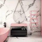 Scaletta Scaldasalviette Idraulica in Acciaio Rotondo Colorato Made in Italy - Chain Viadurini