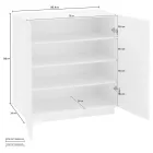 Scarpiera 2 Ante in Legno Nobilitato Sostenibile Bianco o Ardesia - Joris Viadurini