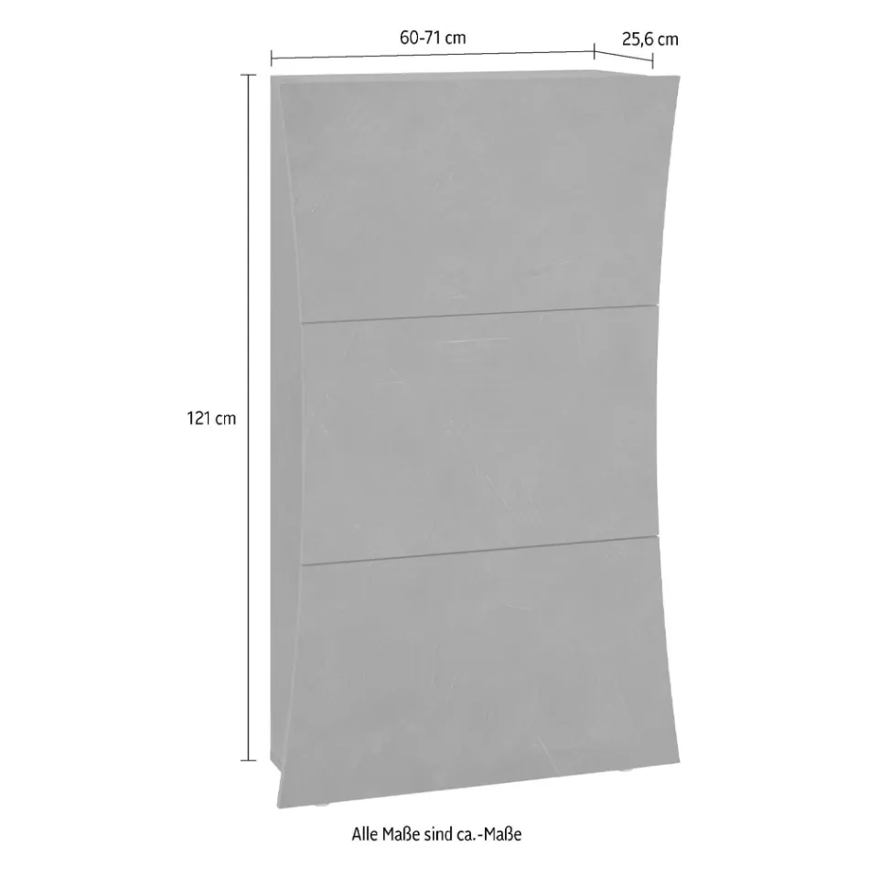 Scarpiera a Colonna 3 Ante in Legno Laccato Bianco Lucido ad Arco - Sabine Viadurini