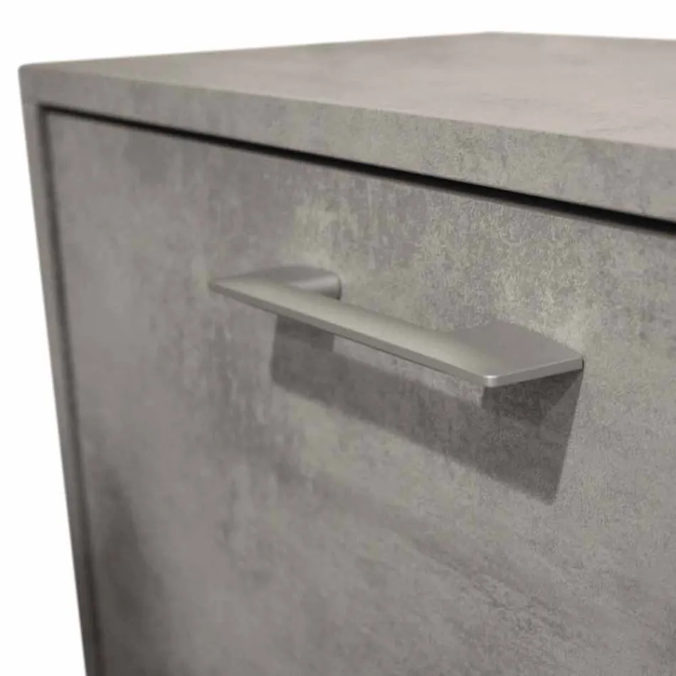 Scarpiera a ribalta a doppia fila in nobilitato Cleaf cemento Senis Viadurini