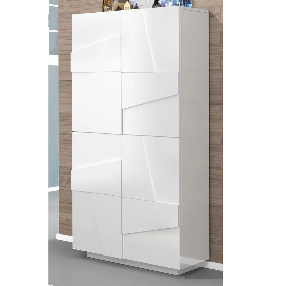 Scarpiera Alta o Bassa in Legno Sostenibile Design a 2 o 4 Ante - Fjona Viadurini