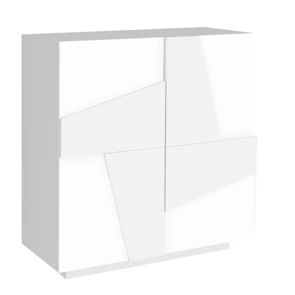 Scarpiera Alta o Bassa in Legno Sostenibile Design a 2 o 4 Ante - Fjona Viadurini