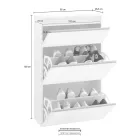 Scarpiera Bianca o Antracite 3 Ante Legno Sostenibile Design - Emanuelito Viadurini