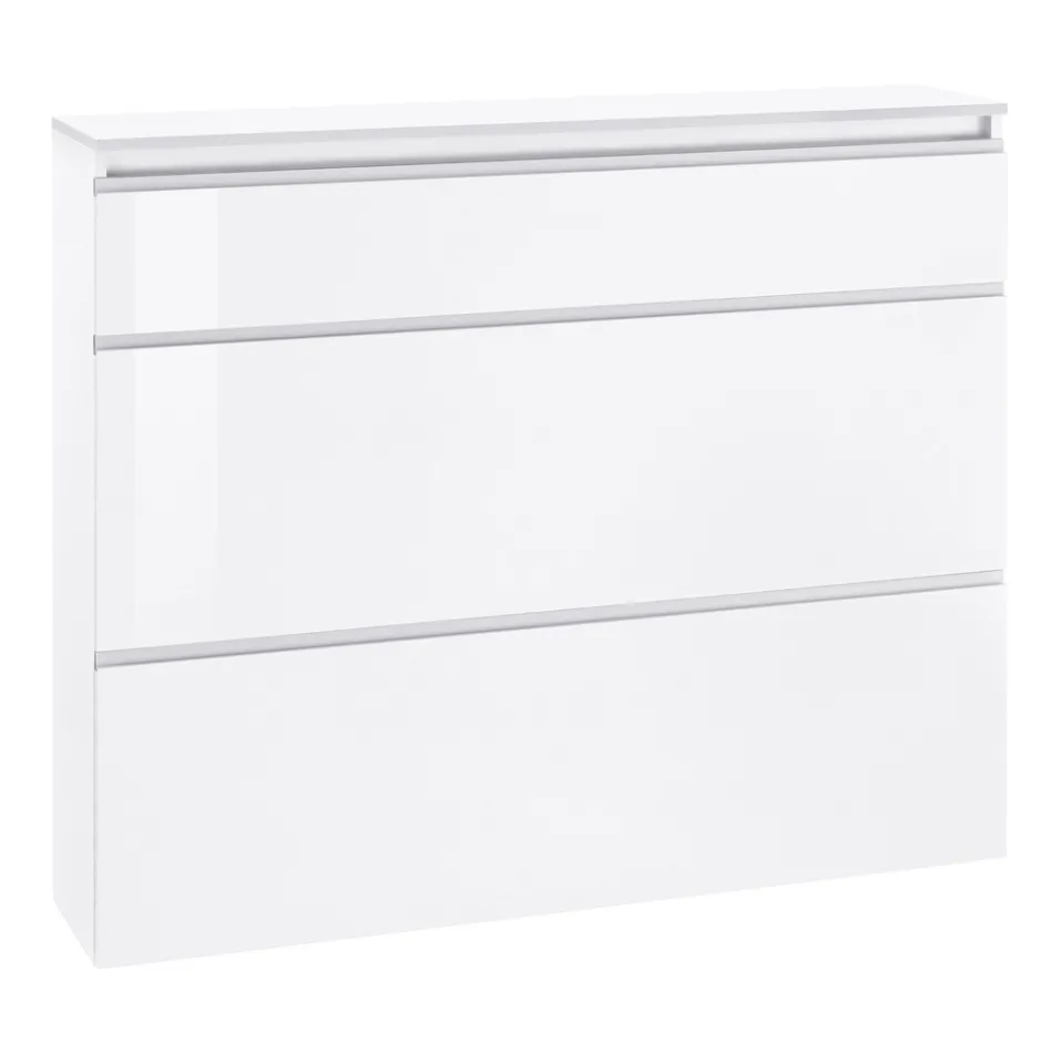 Scarpiera Bianca o Antracite 3 Ante Legno Sostenibile Design - Emanuelito Viadurini