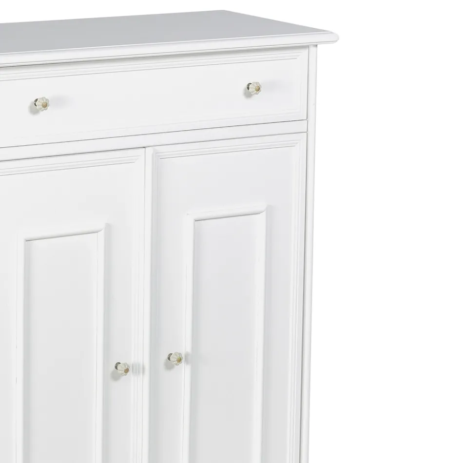 Scarpiera con 1 Cassetto e 2 Ante in Legno Realizzata in Italia - Lasa Viadurini