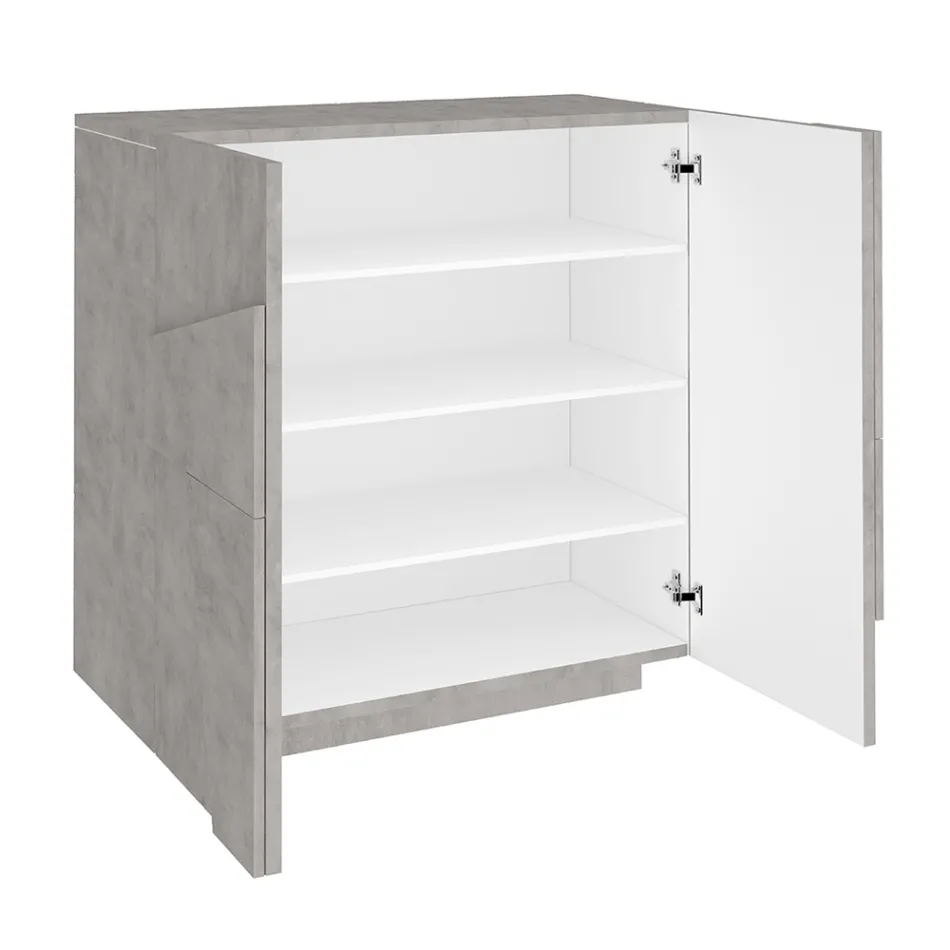 Scarpiera da Interno con 2 Ante in Melaminico Made in Italy - Naditza Viadurini