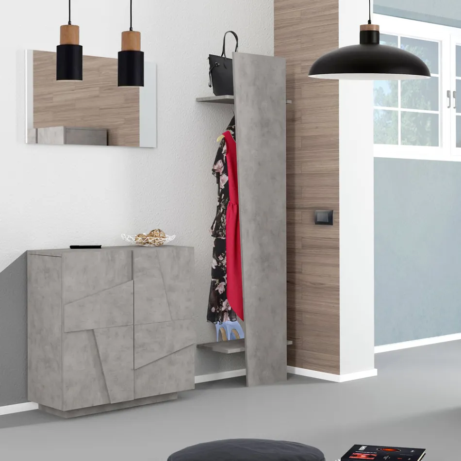 Scarpiera da Interno con 2 Ante in Melaminico Made in Italy - Naditza Viadurini