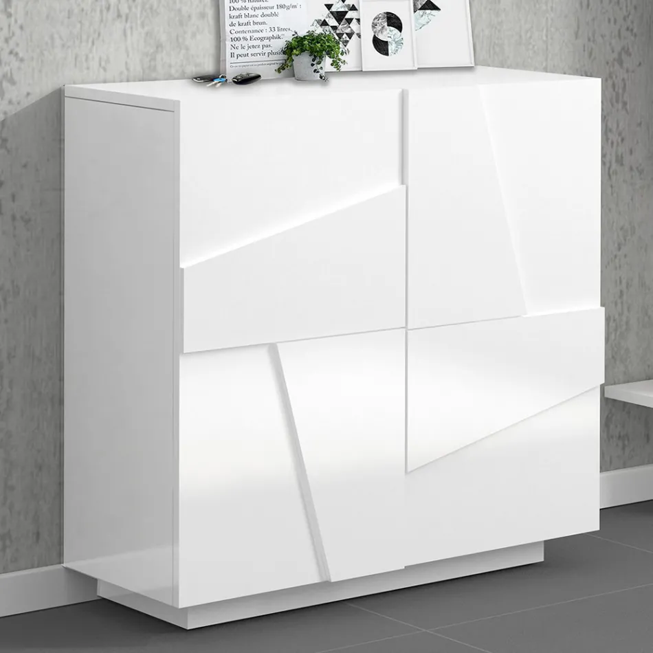 Scarpiera da Interno con 2 Ante in Melaminico Made in Italy - Naditza Viadurini