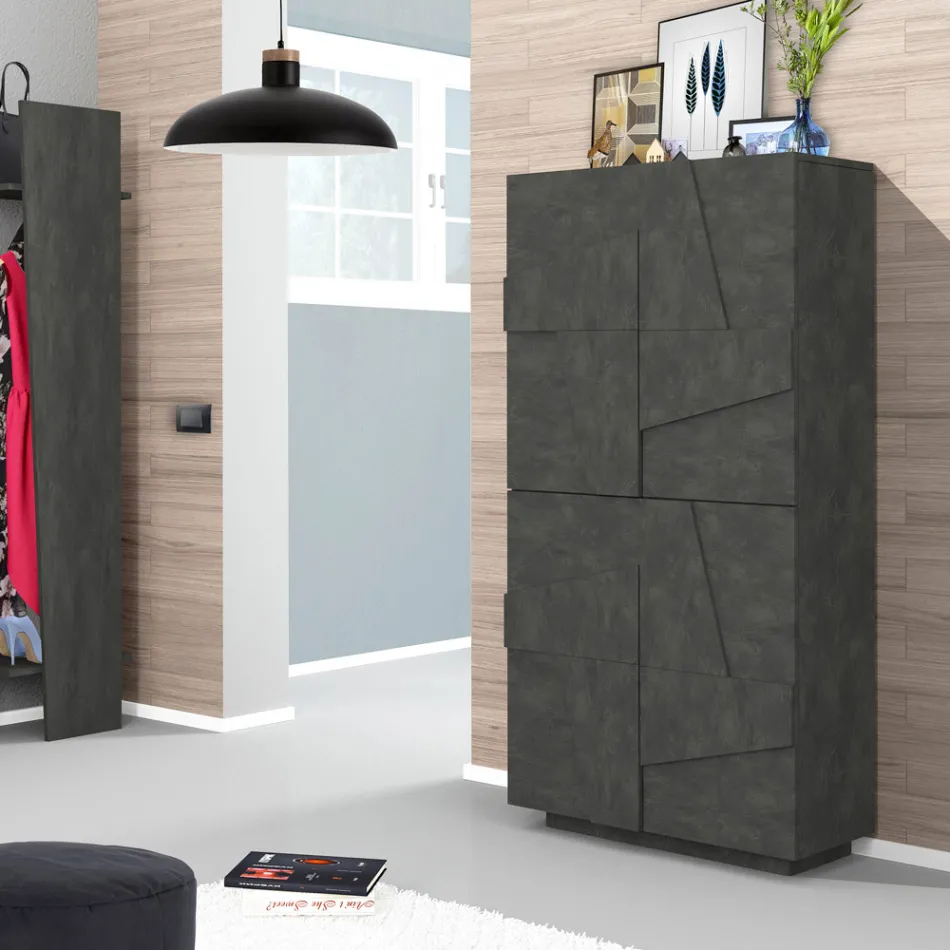 Scarpiera in Melaminico da Interno con 4 Ante  Made in Italy - Naditza Viadurini