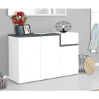 Scarpiera Ingresso 3 o 4 Ante in Legno Bianco e Ardesia o Acero - Tiscali Viadurini