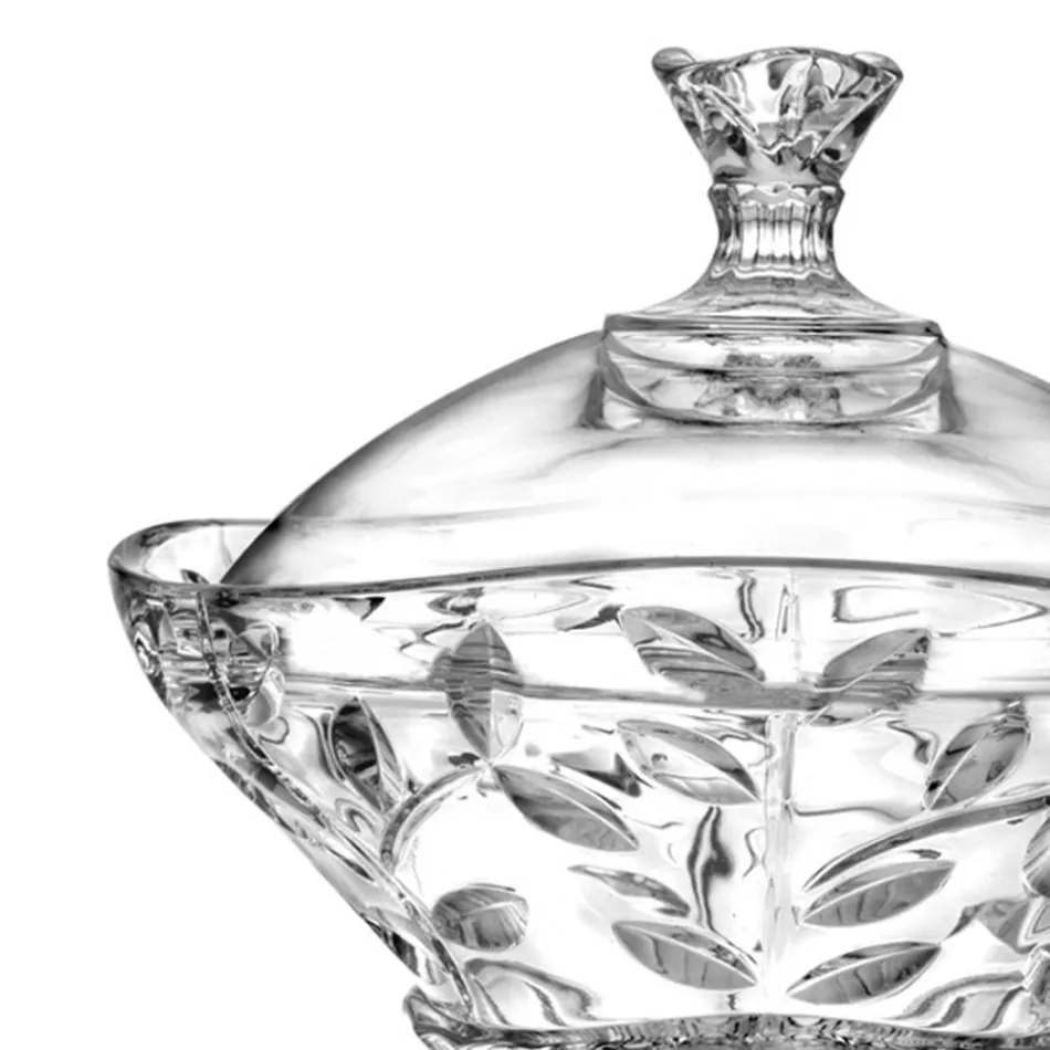 Scatola Caramelle e Centrotavola in Cristallo Ecologico 2 Pezzi - Magnolio Viadurini