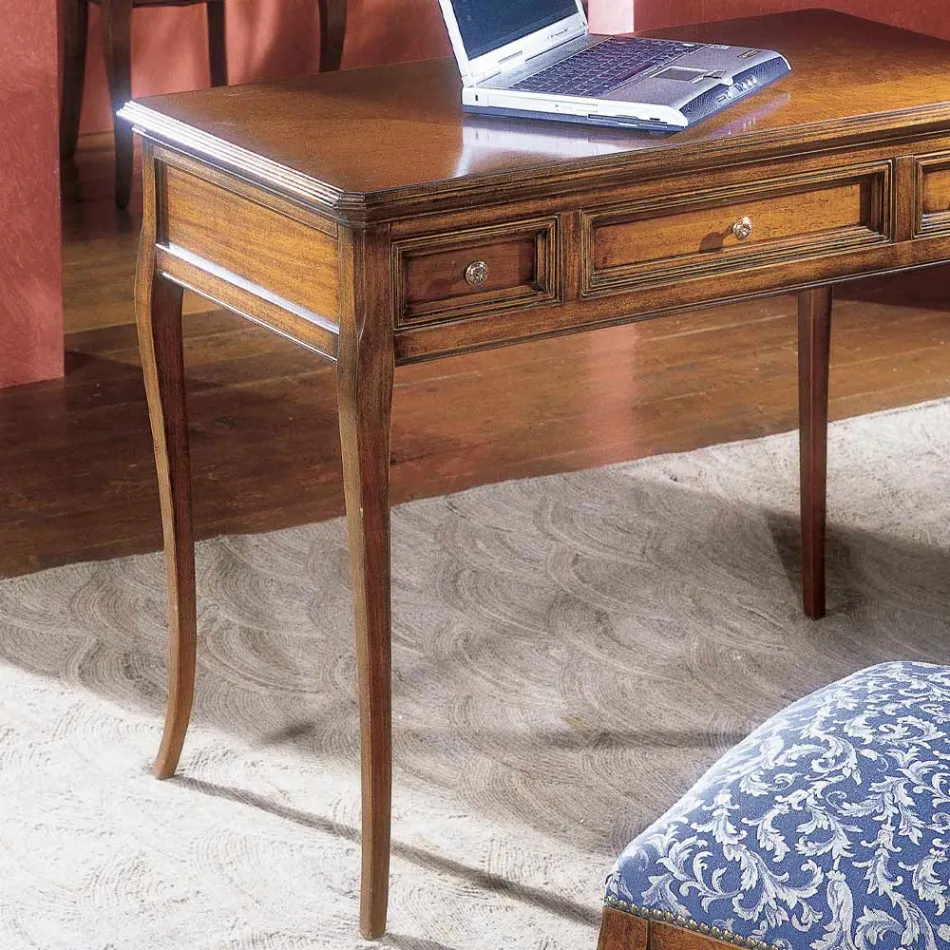 Scrittoio con 3 Cassetti in Legno Bassano Francia Made in Italy - Adon Viadurini
