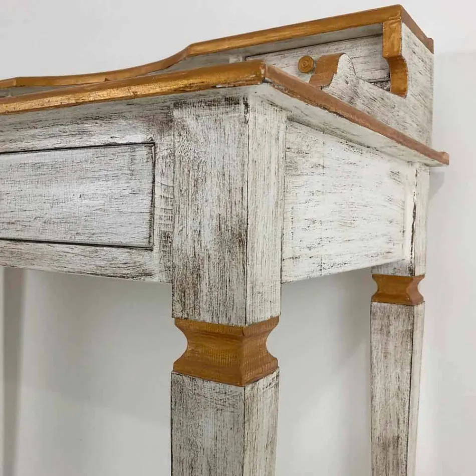 Scrittoio Fatto a Mano in Legno Massello con 4 Cassetti Made in Italy - Amela Viadurini