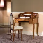 Scrivania 7 Cassetti Legno di Noce con Intarsi Made in Italy - Katerine Viadurini