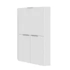 Scrivania Bianca Moderna Angolare in Legno Lucido Design Italiano - Ghero Viadurini