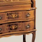 Scrivania Classica in Legno con Ribalta e Cassetti Made in Italy - Elegant Viadurini