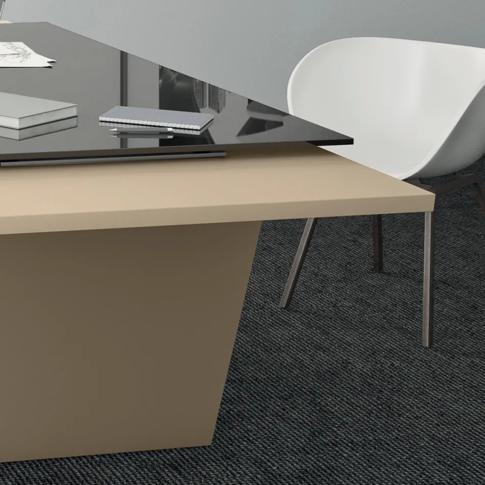 Scrivania con piano in vetro Andrea Stramigioli - Frafalla Viadurini