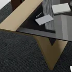 Scrivania con piano in vetro Andrea Stramigioli - Frafalla Viadurini