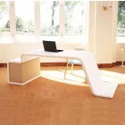 Scrivania da ufficio con cassettiera in legno fatta in Italia,Terralba Viadurini