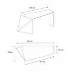 Scrivania da Ufficio di Design Moderno Vetro Extrachiaro Made in Italy – Rosalia Viadurini