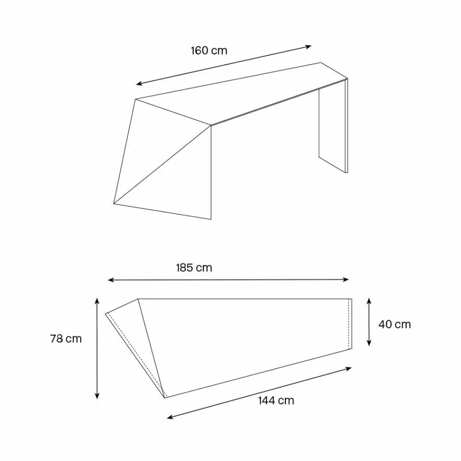 Scrivania da Ufficio di Design Moderno Vetro Extrachiaro Made in Italy – Rosalia Viadurini