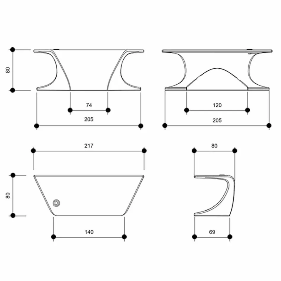 Scrivania da ufficio moderna prodotta in Italia, Cerami Viadurini